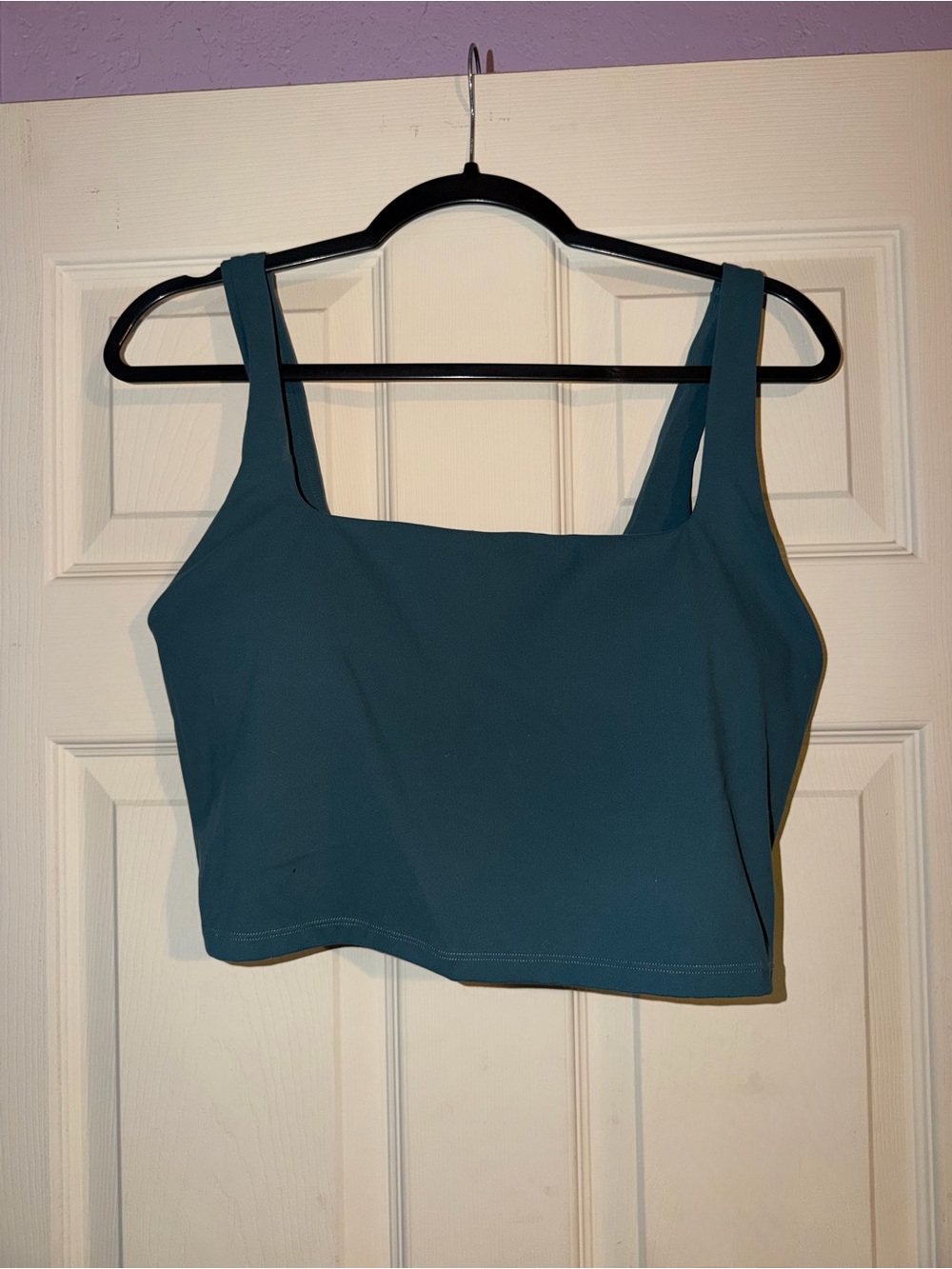 Square Neck Teal Crop Tank Top